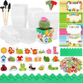 Elcoho 36 Set Garden Plastic Pot Craft Kit Plant Spring Craft Kits for Kids Flower Pots with 150 Foam Stickers 36 Labels 24 Certificate of Awards 3 Tools Planting Growing Kit for Kids, White