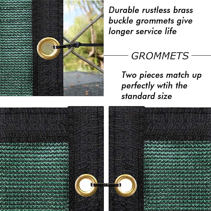 UPGRADE Privacy Screen Fence 5' x 50' Commercial Shade Cover with Brass Grommets Heavy Duty Perfect for Outdoor Back Yard-Dark Green, Customizable