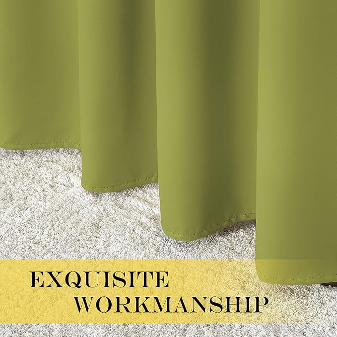 NICETOWN Bedroom Curtain Room Darkening Drapery 102 inches Length - Home Fashion Thermal Insulated Grommet Room Darkening Curtain for Living Room (Fresh Green, 1 Panel, 52 x 102 inches)