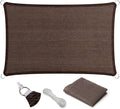 Eden's Decor Straight Flat-Edged Sun Shade Sail Rectangular 16' x 17' Brown UV-Blocking Outdoor Canopy Fabric Cloth Awning for Pergola Patio Garden Backyard Custom Size