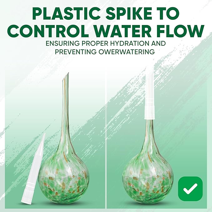 Plant Watering Globes Set of 8 - Small Self Watering Globes for Indoor & Outdoor Plants - Multicolored, Automatic, Glass Watering Bulbs for Daily Use, Plant Watering Devices