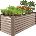 Best Choice Products 8x2x2ft Outdoor Metal Raised Garden Bed, Rectangular Deep Root Planter Box for Vegetables, Flowers, Herbs, and Succulents w/ 239 Gallon Capacity - Taupe