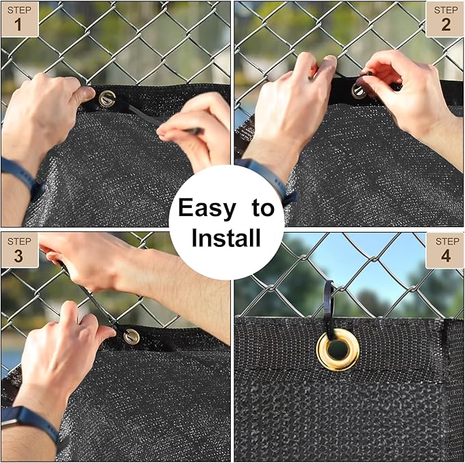 UPGRADE Privacy Fence Screen 5'x14' Dark Grey Outdoor 90% Visibility Blockage 170 GSM Mesh Shade Cover Panels for Backyard,Balcony,Home Decoration with Zip Ties,Customized Avaliable