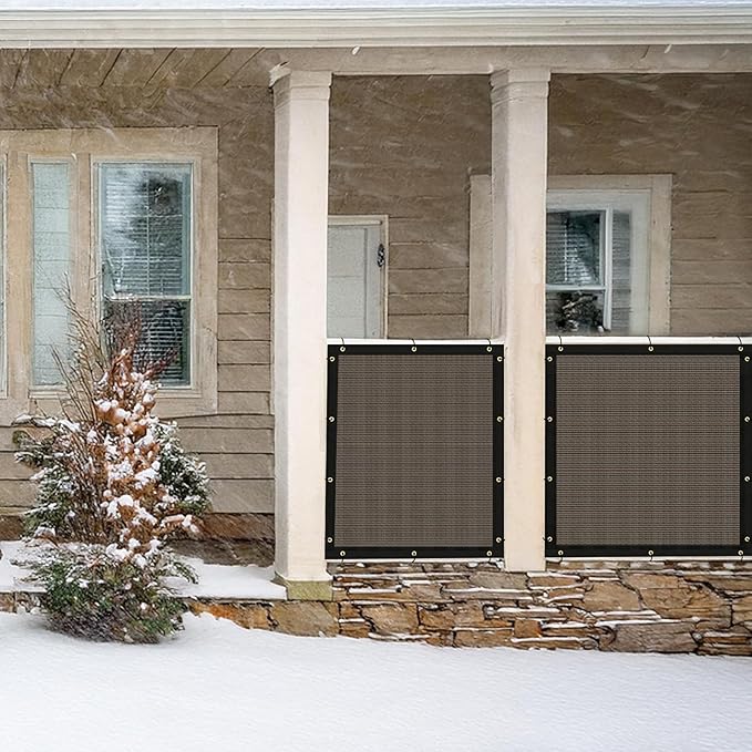 UPGRADE Privacy Fence Screen 6'x67' Brown Outdoor 90% Visibility Blockage 170 GSM Mesh Shade Cover Panels for Backyard,Balcony,Home Decoration with Zip Ties,Customized Avaliable