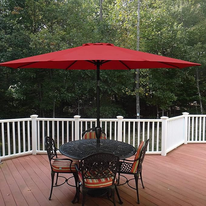 Simple Deluxe 9' Patio Umbrella Outdoor Table Market Yard Umbrella with Push Button Tilt/Crank