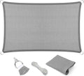Eden's Decor Straight Flat-Edged Sun Shade Sail Rectangular 6' x 12' Grey UV-Blocking Outdoor Canopy Fabric Cloth Awning for Pergola Patio Garden Backyard Custom Size