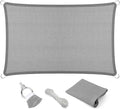 Eden's Decor Straight Flat-Edged Sun Shade Sail Rectangular 11' x 14' Grey UV-Blocking Outdoor Canopy Fabric Cloth Awning for Pergola Patio Garden Backyard Custom Size