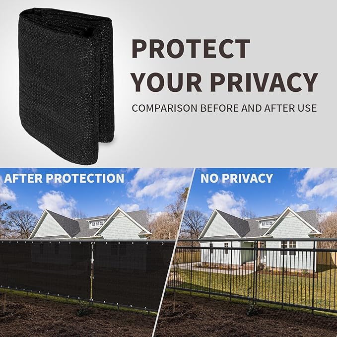 LOVE STORY Custom Size 3'x35' Black Balcony Privacy Screen,UV Block Privacy Fence Screen,90% Shield for Outdoor Pool Garden Apartment Railing