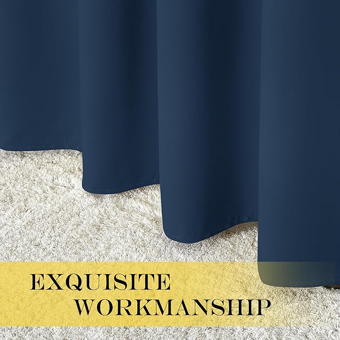 NICETOWN Blackout Curtains 54 Inches Long, Thermal Insulated Room Darkening Curtains for Bedroom, Window Treatment Drapes for Living Room Nursery (W66 x L54 Inch, Moroccan Blue, 1 Panel)