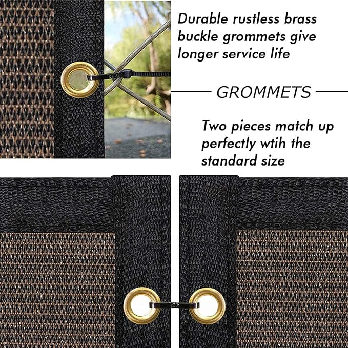 UPGRADE Privacy Fence Screen 5'x11' Brown Outdoor 90% Visibility Blockage 170 GSM Mesh Shade Cover Panels for Backyard,Balcony,Home Decoration with Zip Ties,Customized Avaliable