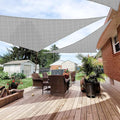 Patio Paradise 7' x 7' x 6'10" Sun Shade Sail Triangle Canopy, Permeable Shade Cloth Fabric Sunlight Block Patio Cover HDPE Deck Awning for Outdoor Backyard Pergolas Roof Shading, Light Gray