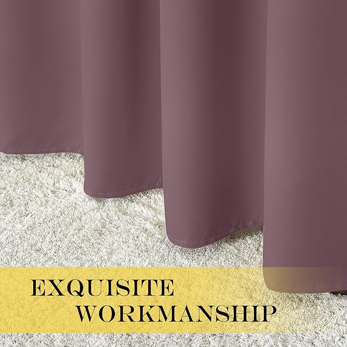 NICETOWN Blackout Curtains & Drapes - Privacy Thermal Efficiency Backdrop Curtains for Bedroom Room Divider Living Room Patio Sliding Glass Door, Wide 80 x Long 144 inch, Dry Rose, 1 Panel