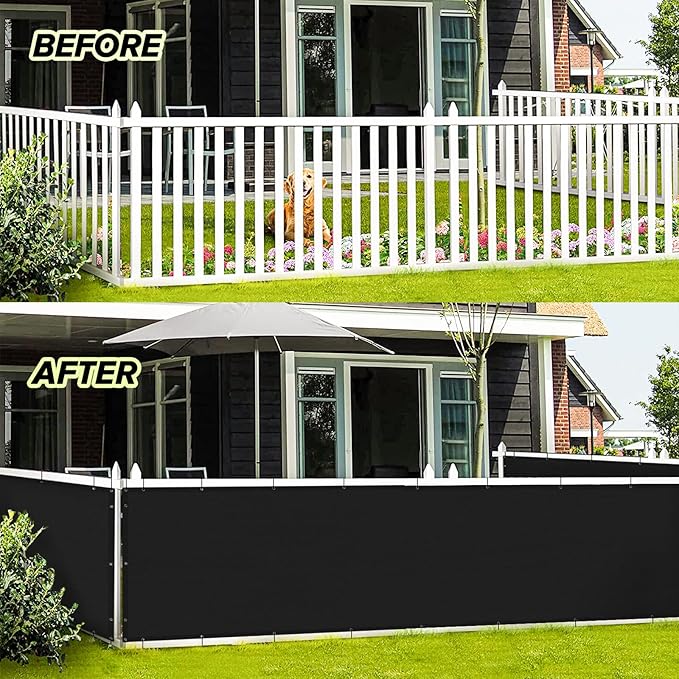 LOVE STORY Balcony Privacy Screen, 3'x10' Black Deck Shield Screen Fence Cover (HDPE),UV Protection and Weather-Resistant,3 FT Height for Deck, Patio, Backyard, Outdoor Pool, Porch, Railing