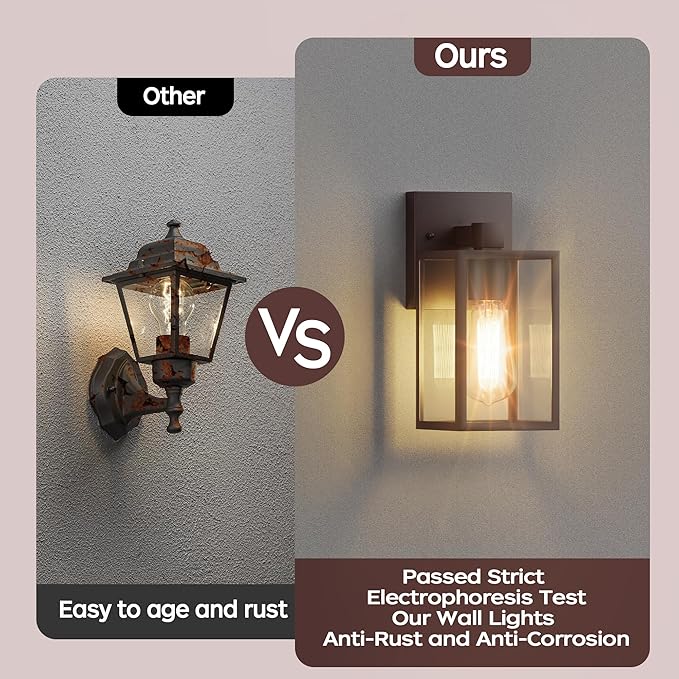 Oil Rubbed Bronze Outdoor Front Porch Light Fixture Wall Mount, LED Exterior lighting fixtures, Waterproof Wall Sconce Lantern Lamp, Outside Coach Lights for House, Patio, Garage, Doorway, Entryway