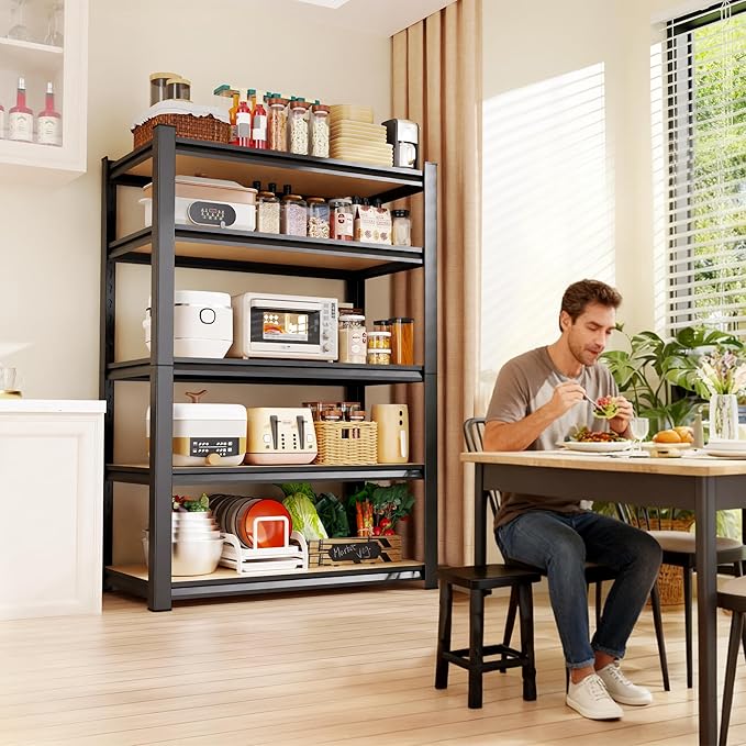 71"H-35"W Garage Shelving-2050LBS 5 Tier Storage Shelves,Adjustable Heavy Duty Metal Shelving Unit and Storage Large Rack,Utility Steel Shelf For Shop Warehouse Industrial Pantry Basement 71"x35"x16"