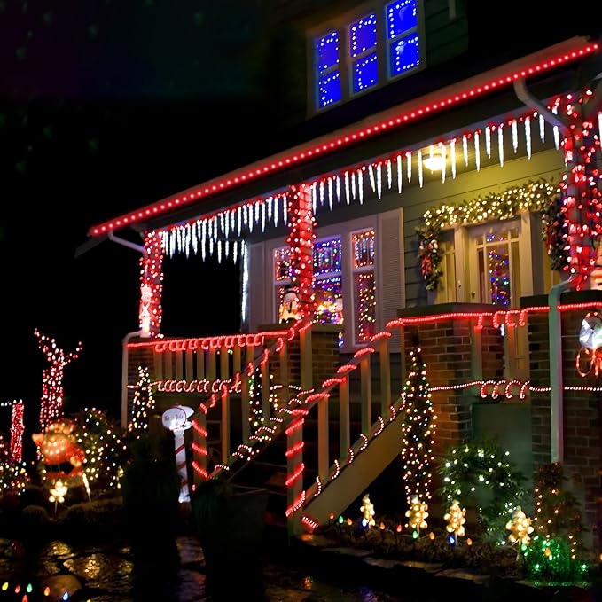 150ft LED Rope Lights Outdoor, 1080 LED Connectable and Flexible Tube Lights with 8 Modes, Waterproof LED Rope Lighting for Garden, Patio, Pool, Bedroom, Party, Indoor Outdoor Christmas Decor (Red)