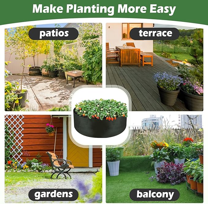 LBTING 4Pcs 30 Gallon Plant Grow Bags, Fabric Raised Planting Bed Heavy Duty Non-Woven Fabric Planter Pots for Garden Vegetables Flowers