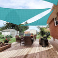 Patio Paradise 17' x 17' x 17' Sun Shade Sail Triangle Canopy Shade Cloth Fabric Sunlight Block Patio Pergola Cover HDPE Deck Awning for Outdoor Backyard Roof Shading, Turquoise