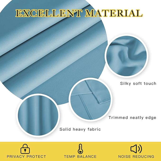 NICETOWN Blackout Drapery Curtain Panel 90 inches Long - Window Treatment Thermal Insulated Grommet Blackout Curtain/Drape for Bedroom Living Room (Teal Blue, 1 Panel, 46 by 90 inches)