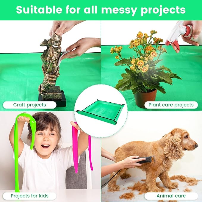 2 Pcs 26.8" x 26.8" Potting Mat for Indoor Plants Transplanting Control Mess Square Repotting Mat Gardening Gifts
