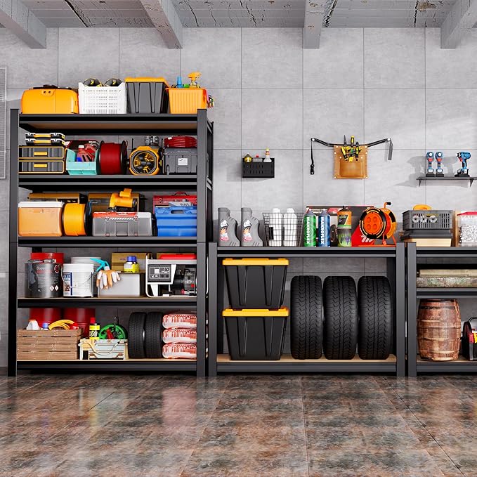 71"H-35"W Garage Shelving-2050LBS 5 Tier Storage Shelves,Adjustable Heavy Duty Metal Shelving Unit and Storage Large Rack,Utility Steel Shelf For Shop Warehouse Industrial Pantry Basement 71"x35"x16"