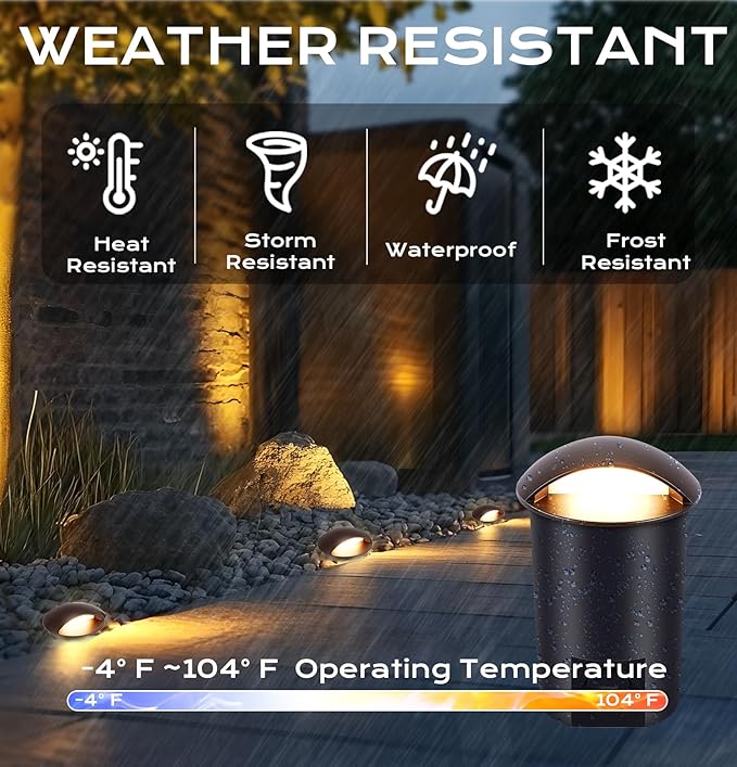 CLOUDY BAY [6 Pack] 5W Well Lights Low Voltage Landscape Lighting,12V-24V Waterproof Outdoor Side-lit Light,2700-5000K 5CCT In Ground Lights for Fence Pathway Deck, IP67 Rating,Bronze