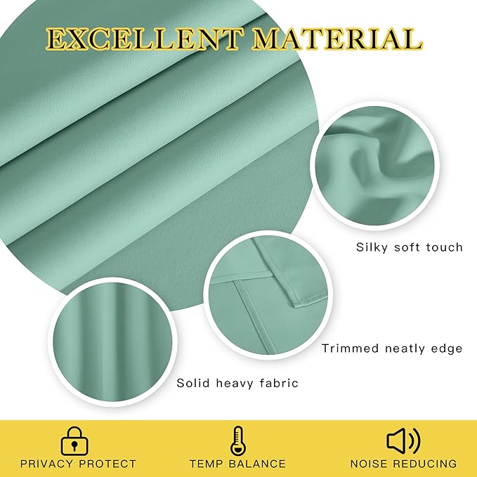 NICETOWN Blackout Curtains 84 Inch Length, Thermal Insulated Room Darkening Drapes Grommet Window Covering for Living Room Bedroom (W52 x L84 Inch, 1 Panel, Aqua Blue)