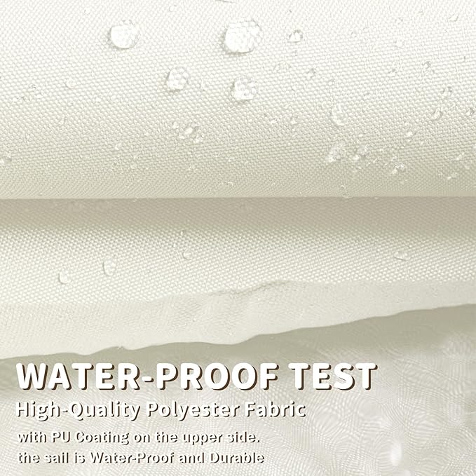 LOVE STORY Right Triangle 12'x18'x21.6' Waterproof Sun Shade Sail Canopy UV Block for Outdoor Patio Backyard Carport,Cream(We Make Custom Size)