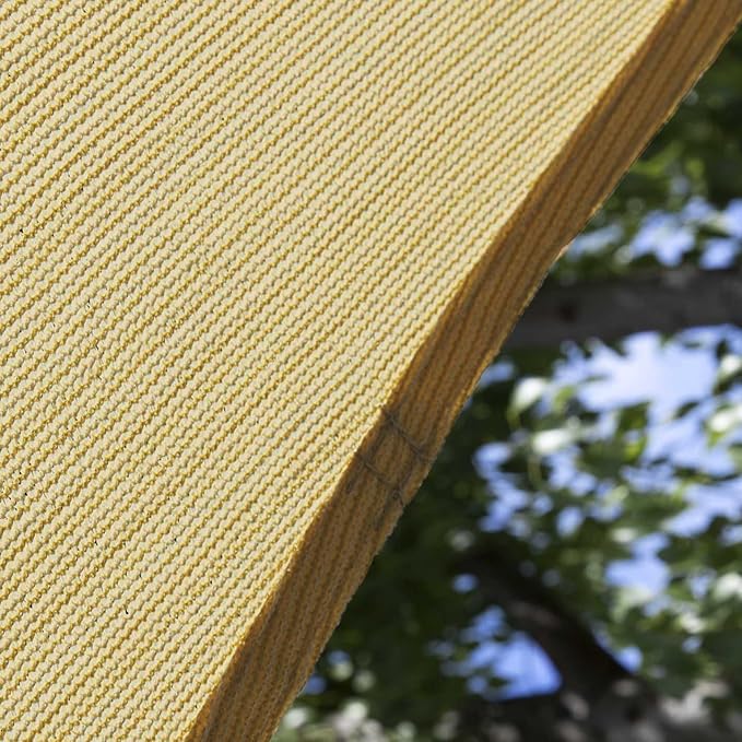 Amgo Custom Size 12' x 18' x 21.6' Sand Beige Right Triangle Sun Shade Sail UPF50+ AGTAPRT12, Order to Make Canopy Awning, 95% UV Blockage, Water & Air Permeable, Commercial Standard (We Customize)