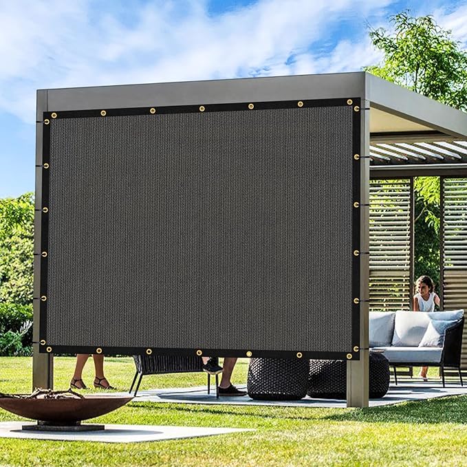 Artpuch Outdoor Pergola Shade Cover 8x15 FT Sun Shade Cloth with Grommets Dark Grey 90% UV Protection Canopy Patio Privacy Screen (Customized Available)