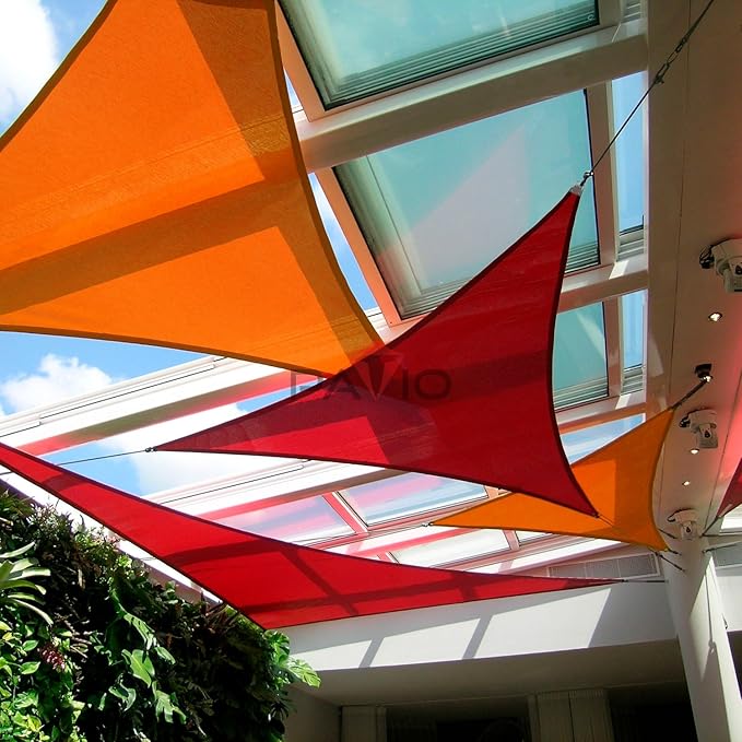 Patio Paradise 16' x16'x 16' Red Sun Shade Sail Triangle Canopy - Permeable UV Block Fabric Durable Outdoor - Customized Available