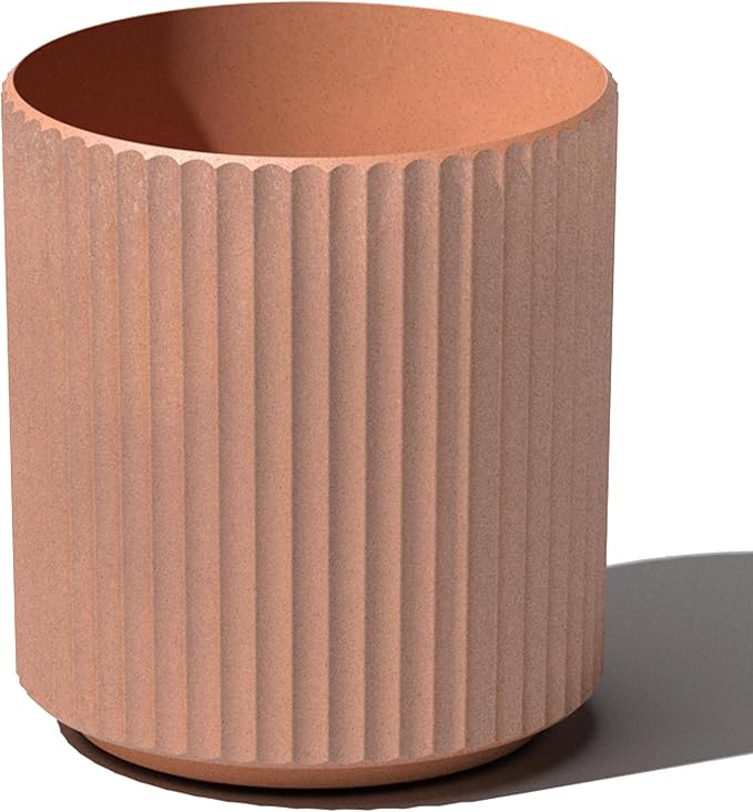 Veradek Demi Series Round Planter for Porch, Patio, Backyard | Durable Plastic-Stone Composite Material | Modern Décor for Tall Plants, Flowers
