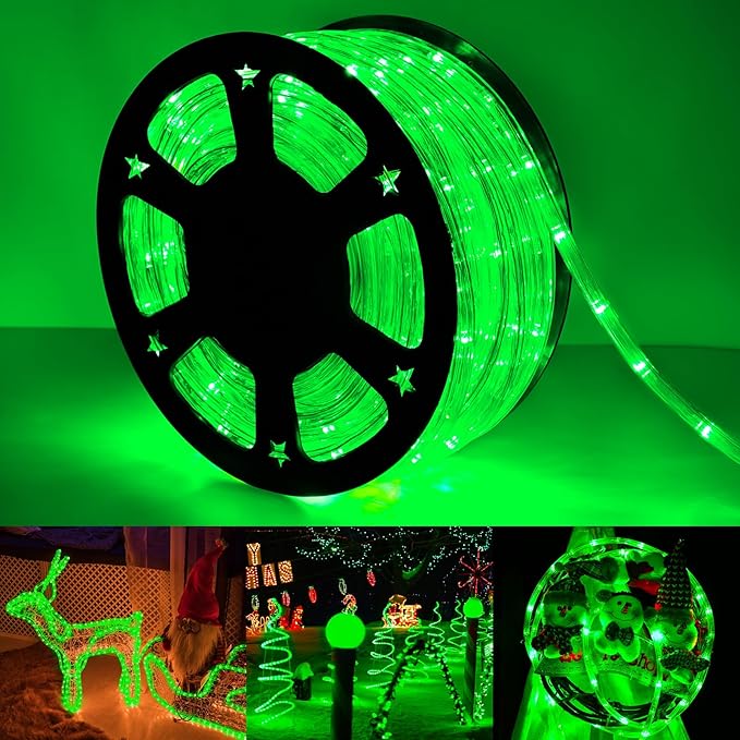 150ft LED Rope Lights Outdoor, 1080 LED Connectable and Flexible Tube Lights with 8 Modes, Waterproof LED Rope Lighting for Garden, Patio, Pool, Bedroom, Party, Indoor Outdoor Christmas Decor (Green)