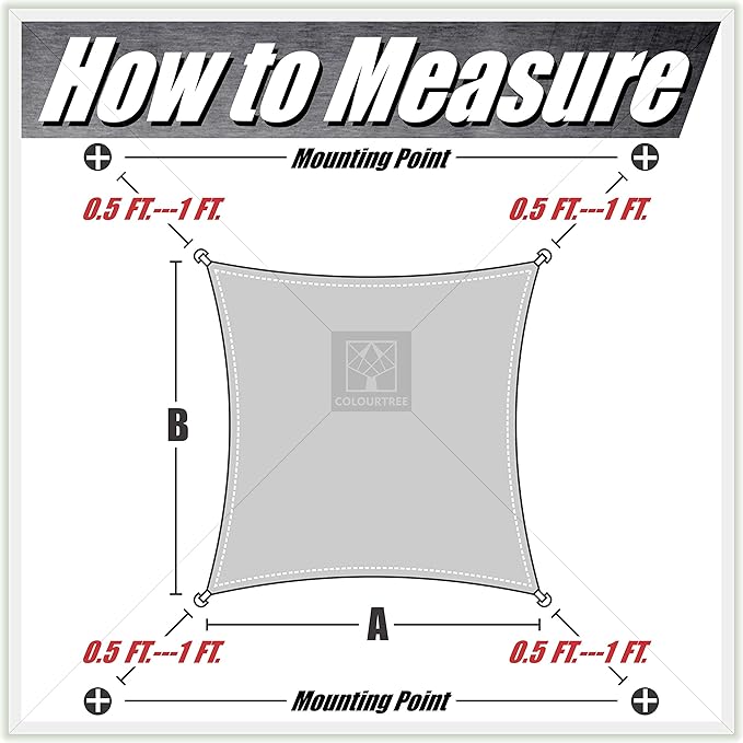 ColourTree TAPR1616 Custom Size 18' x 24' Green Sun Shade Sail Canopy UV Block UPF50 Rectangle - Commercial Standard Heavy Duty - 190 GSM - 3 Years Warranty