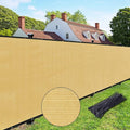 UPGRADE Privacy Fence Screen 4'x32' Sand Outdoor 90% Visibility Blockage 170 GSM Mesh Shade Cover Panels for Backyard,Balcony,Home Decoration with Zip Ties,Customized Avaliable