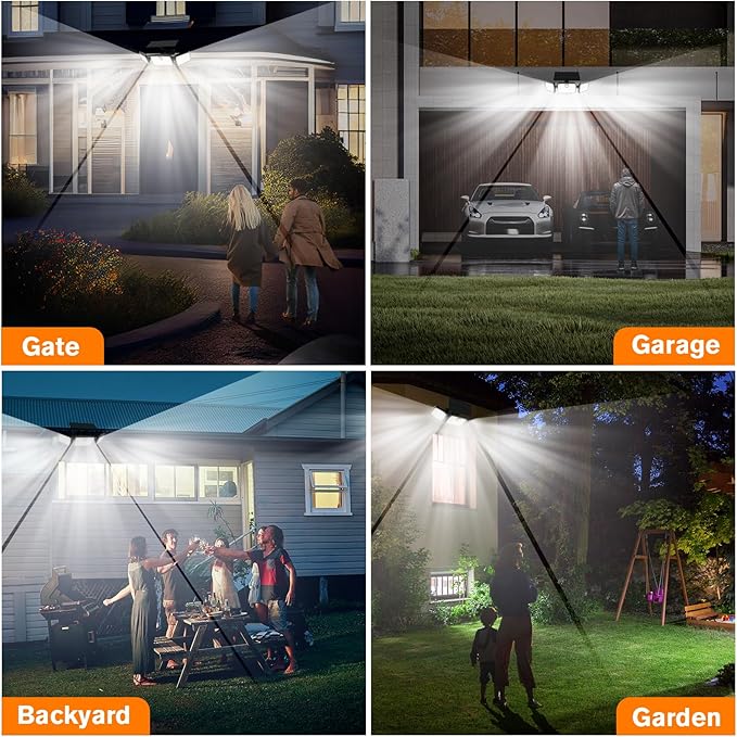 MIHANI Solar Lights Outdoor, Quick Charge Solar Motion Deck Lights Outdoor for Deck with High Brightness, Larger Built-in Tempered Glass Panel, Sensitive PIR Motion Inductor (Remote,2 Pack)