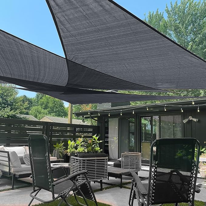 LOVE STORY Custom Size 11'x11'x15.6' Graphite Grey Sun Shade Sail Right Triangle Sunshade Fabric Awning Canopy for Patio Backyard Carport Pergola (Customized)