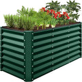 Best Choice Products 4x2x2ft Outdoor Metal Raised Garden Bed, Deep Root Planter Box for Vegetables, Flowers, Herbs, and Succulents w/ 119 Gallon Capacity - Dark Green