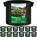 12-Pack 3 Gallon Thickened Non-Woven Grow Bags, Aeration Fabric Pots with Handles