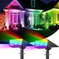 Solar Color Changing RGB Spot Lights Outdoor, 2 Pack/7 Lighting Modes Multicolor Outdoor Lights for Yard Waterproof IP68, Halloween Christmas Solar Landscape Powered Lights Garden Pathway