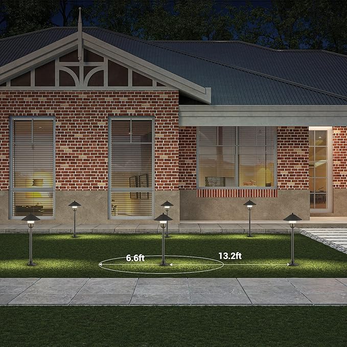 EDISHINE Low Voltage Pathway Lights, 3W 150 LM 3000K 16.5“ Tall LED Landscape Lights, 12V AC/DC 50,000Hrs Waterproof Aluminum Housing Outdoor Landscape Lighting for Path, Yard, Garden