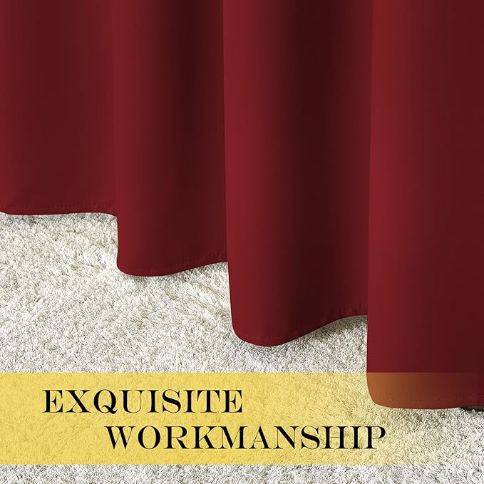 NICETOWN Blackout Drapery Curtain Panel - Thermal Insulated Solid Grommet Blackout Curtain/Panel/Drape for Living Room(Single Panel, 52 by 54-inch, Burgundy Red)