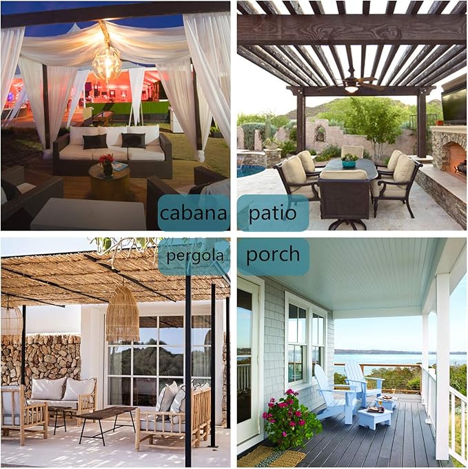 BONZER Outdoor Waterproof Curtains for Patio Extra Wide Grommet Light Filtering Outside Curtains for Gazebo, Porch, Pergola, Pavilion, 1 Panel, 150W x 108L inch, White