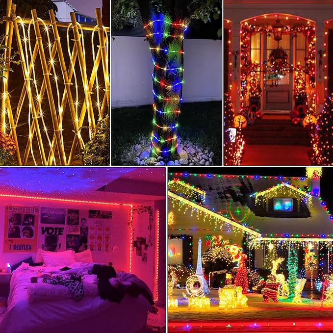 164Ft Rope Lights Outdoor, 500 LEDs 18 Colors Changing String Lights Plug in with Remote, IP68 Waterproof Twinkle Fairy Light Rope Lighting Indoor for Bedroom Patio Christmas Halloween Decor