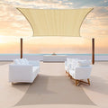 ColourTree TAPR1616 Custom Size 17' x 24' Beige Sun Shade Sail Canopy UV Block UPF50 Rectangle - Commercial Standard Heavy Duty - 190 GSM - 3 Years Warranty
