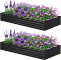 8x4x1ft(2 Pack) Galvanized Raised Garden Bed,Outdoor Planter Box Metal Patio Kit Planting Bed for Vegetables Flowers Herb,Black