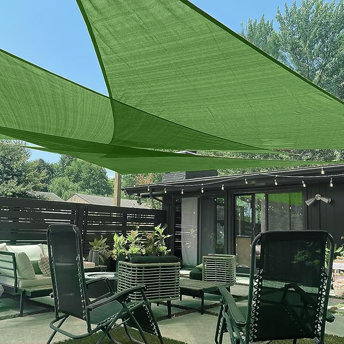 LOVE STORY Custom Size 10'x11'x14.9' Piquant Green Sun Shade Sail Right Triangle Sunshade Fabric Awning Canopy for Patio Backyard Carport Pergola (Customized)