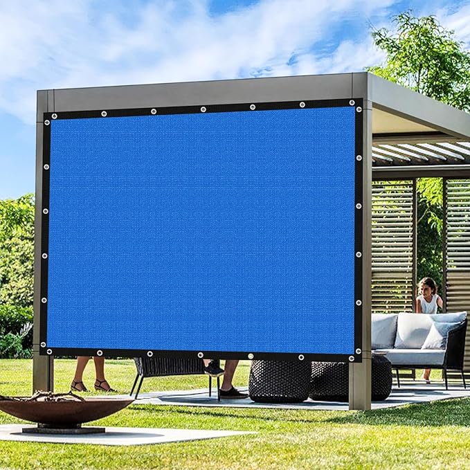 Artpuch Outdoor Pergola Shade Cover 6' X 15' Sun Shade Cloth with Grommets, 90% UV Protection Canopy Patio Privacy Screen (Customized Available) GN107, Blue