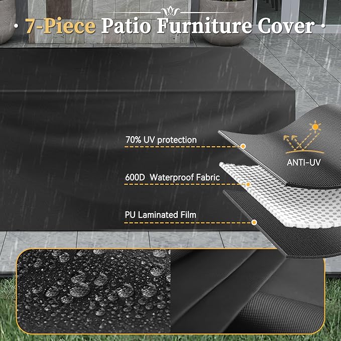 Aoxun 15 Piece Patio Furniture Set with 44” Fire Pit Table Wicker Rattan Outdoor Sectional Sofa Set with Coffee Table and Thickened Cushions, Grey (Waterproof Cover Included)