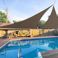 E&K Sunrise 6' x 6' x 6' Sun Shade Sail Triangle Canopy Shade Cover UV Block for Patio Backyard Garden Outdoor (Brown)